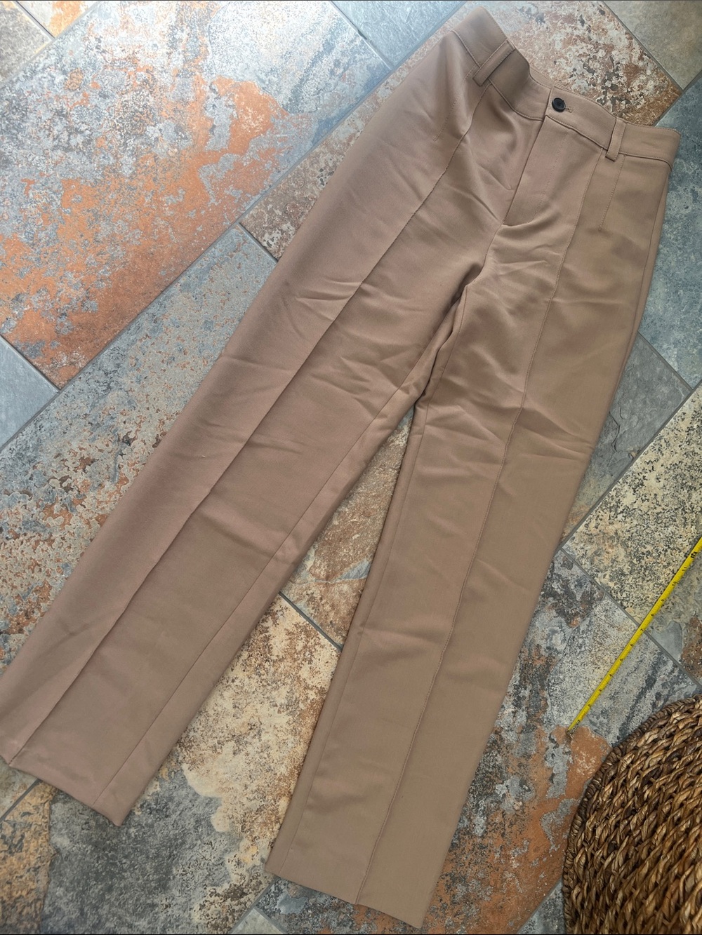 Zara high rise Dress Pants — Light Brown